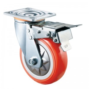 Heavy Duty - Boîtier chromé avec roue TPE orange